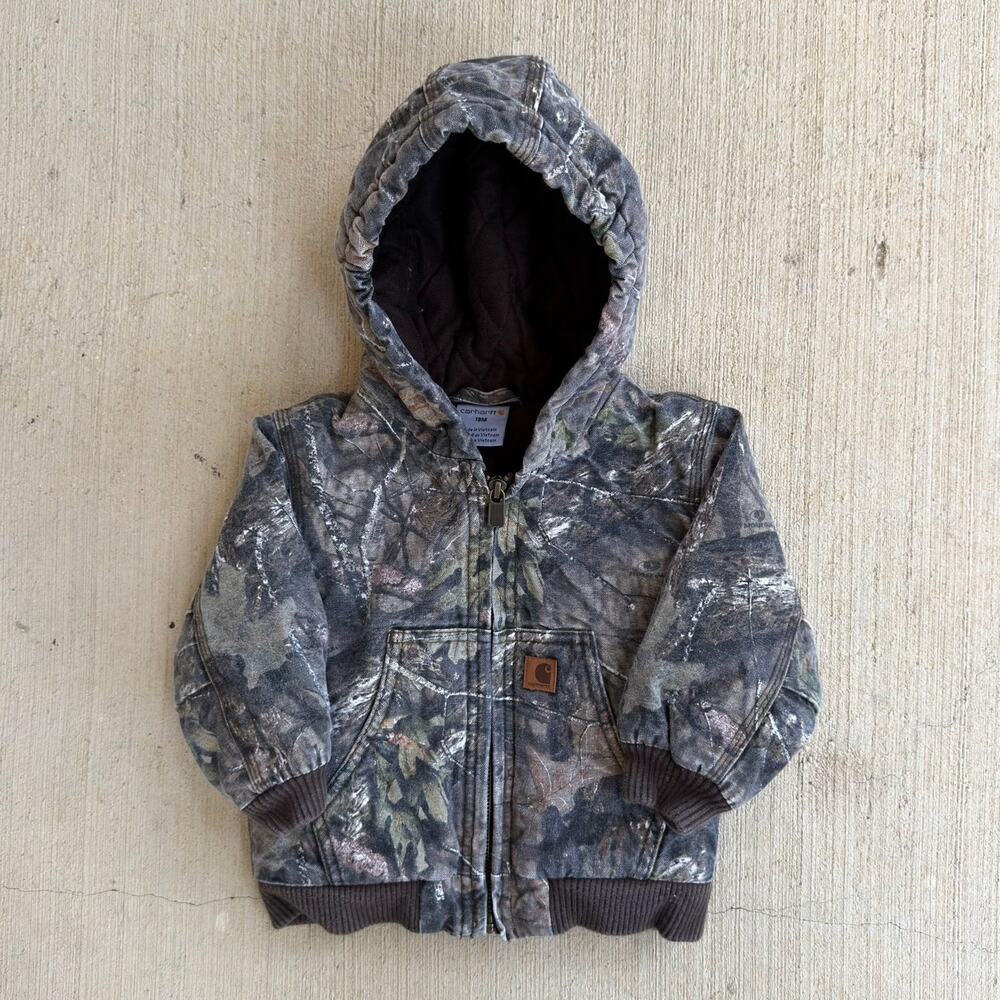Carhartt YOUTH realtree camo hooded work wear jacket